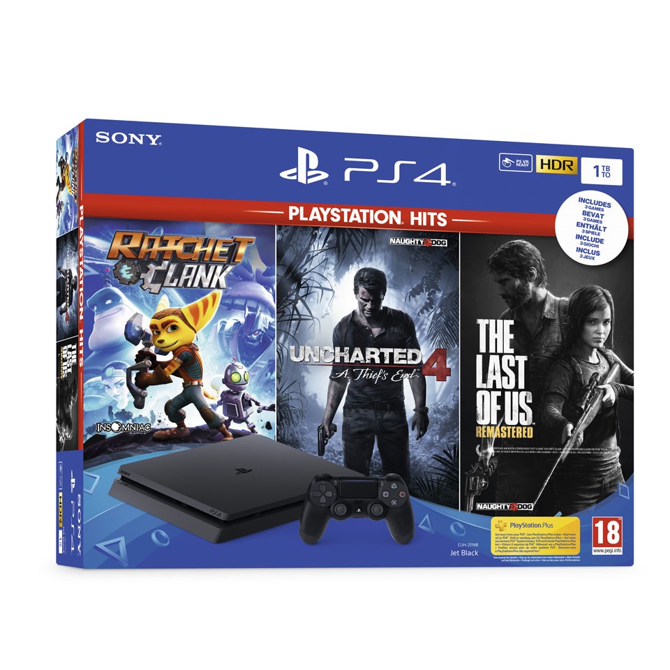 Sony Playstation 4 (PS4) 1TB Ratchet&Clank Uncharted 4 Last of us