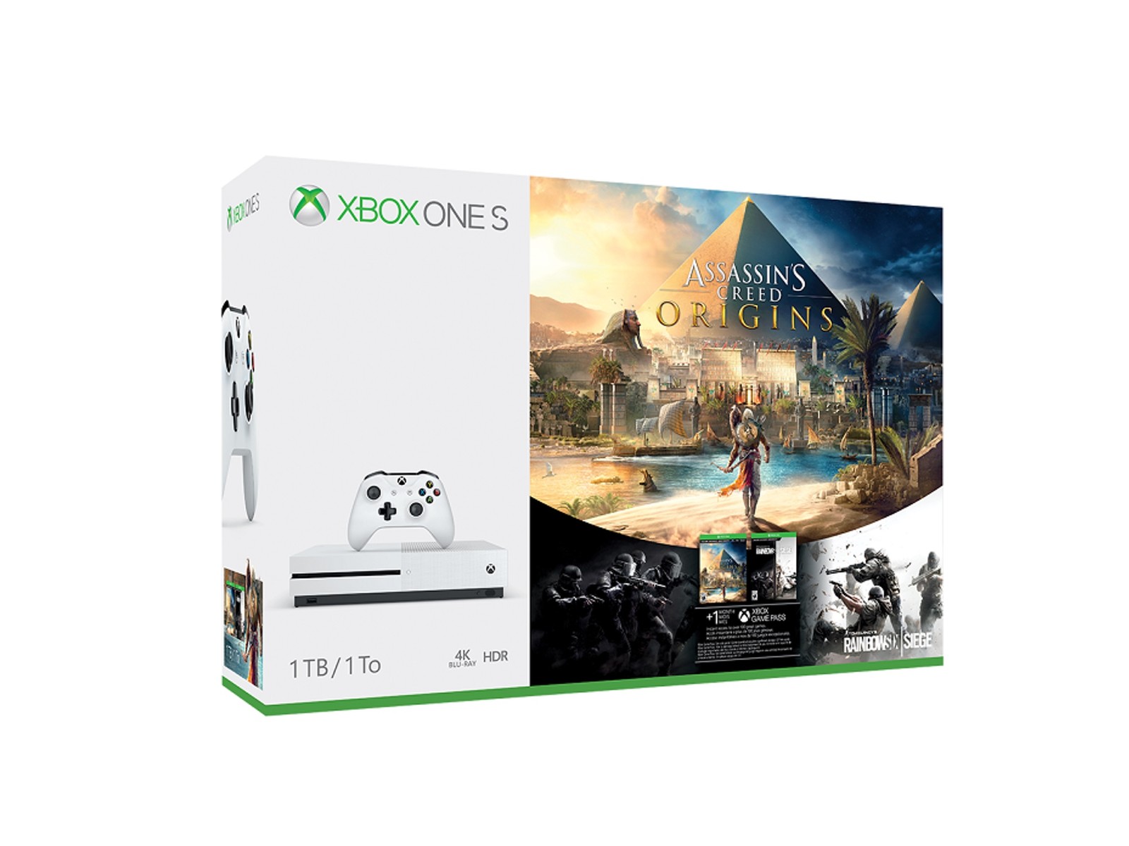 Xbox One S 1TB sa 2 igre Assassins Creed Origins i Rainbow Six